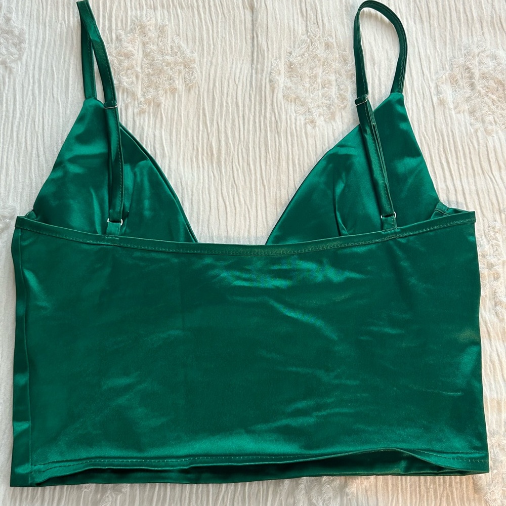 Green Crop Top - Picture 2 of 3